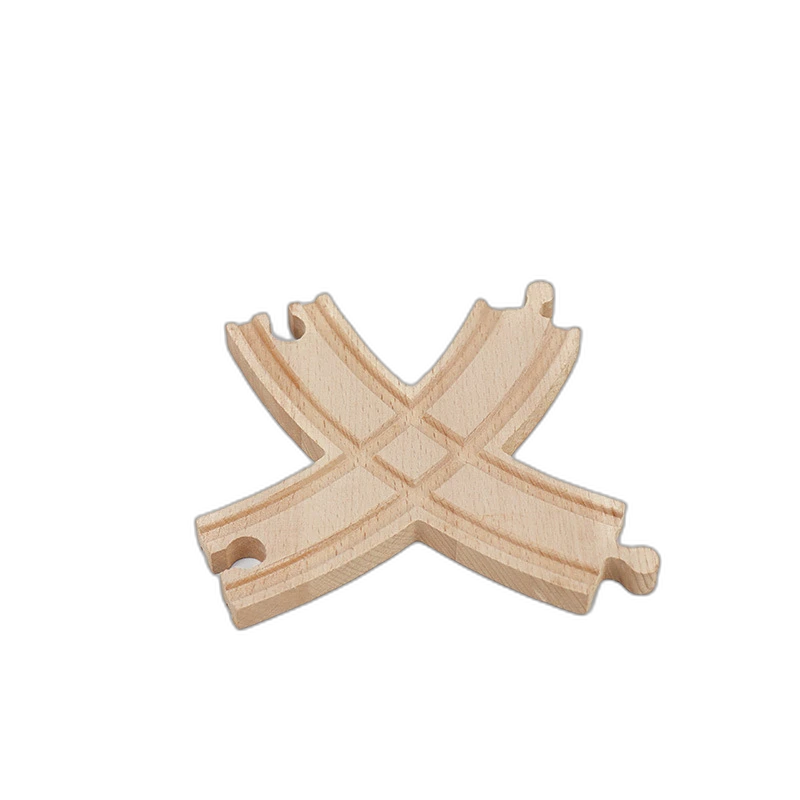 Doppelte Kurvenkreuzung für Holzeisenbahn aus Buchenholz für Holzeisenbahnen – Magic Bahn