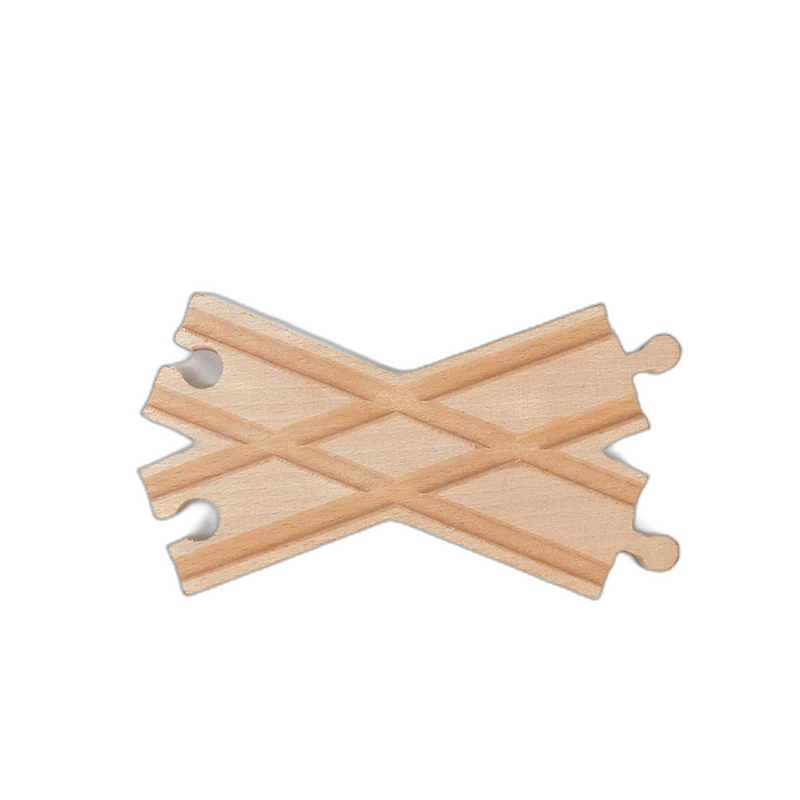 Doppel-Geradekreuzung für Holzeisenbahn aus Buchenholz für Holzeisenbahnen – Magic Bahn