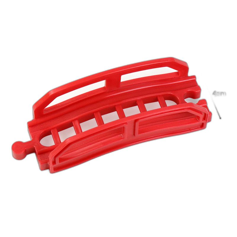 Einteilige rote Kunststoff-Minibrücke mit Gitterdesign für Holzeisenbahnen