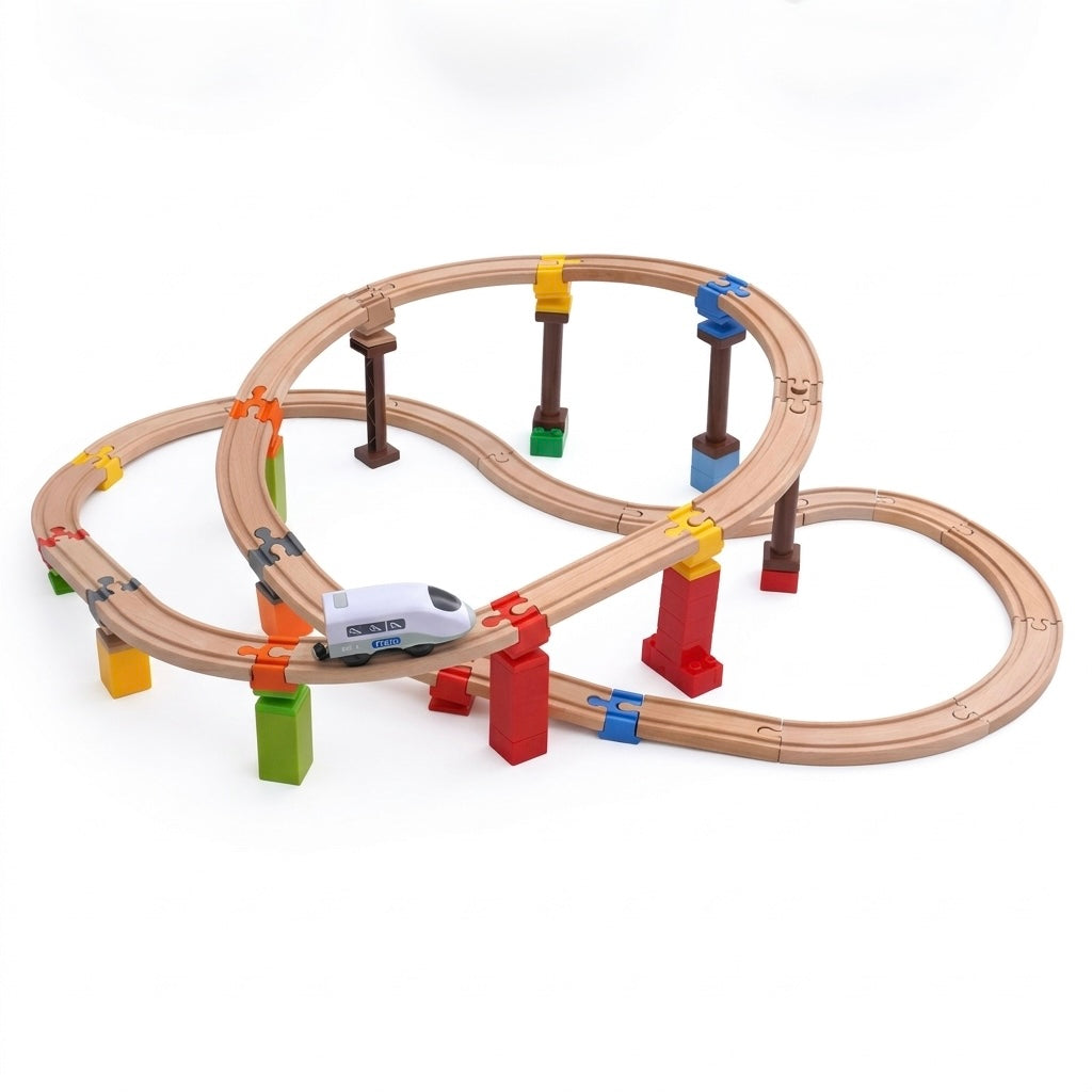 Holzeisenbahn mit Duplo verbinden – So geht's Schritt für Schritt