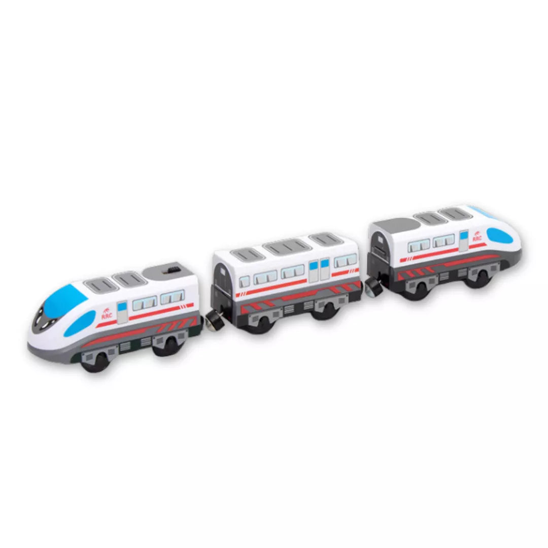 Magic Bahn 3-teiliger ICE Schnellzug weiß für Holzeisenbahn
