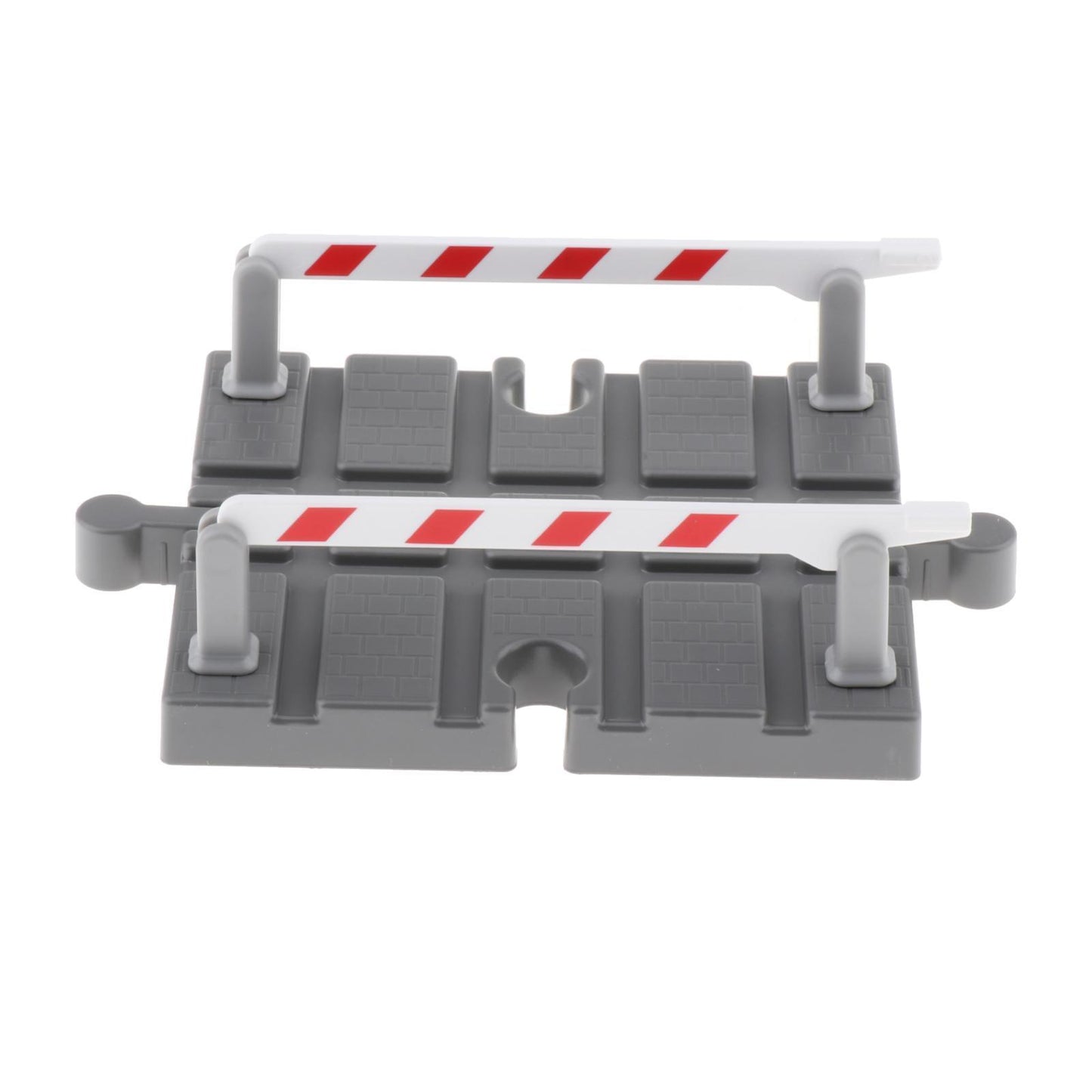 Magic Bahn Doppel-Schranken Kreuzung Holzeisenbahn Seitenansicht