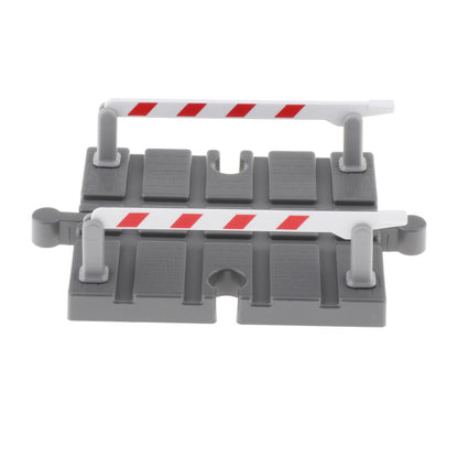 Magic Bahn Doppel-Schranken Kreuzung Holzeisenbahn Seitenansicht