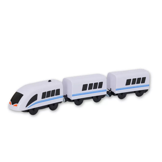 Magic Bahn Elektrischer Hochgeschwindigkeitszug – 3-teiliges Set im ICE-Design für Holzeisenbahn