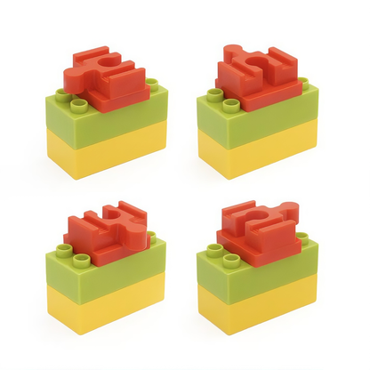 Gerader DUPLO Adapter für Holzeisenbahn – 12er Set (6 Farben)