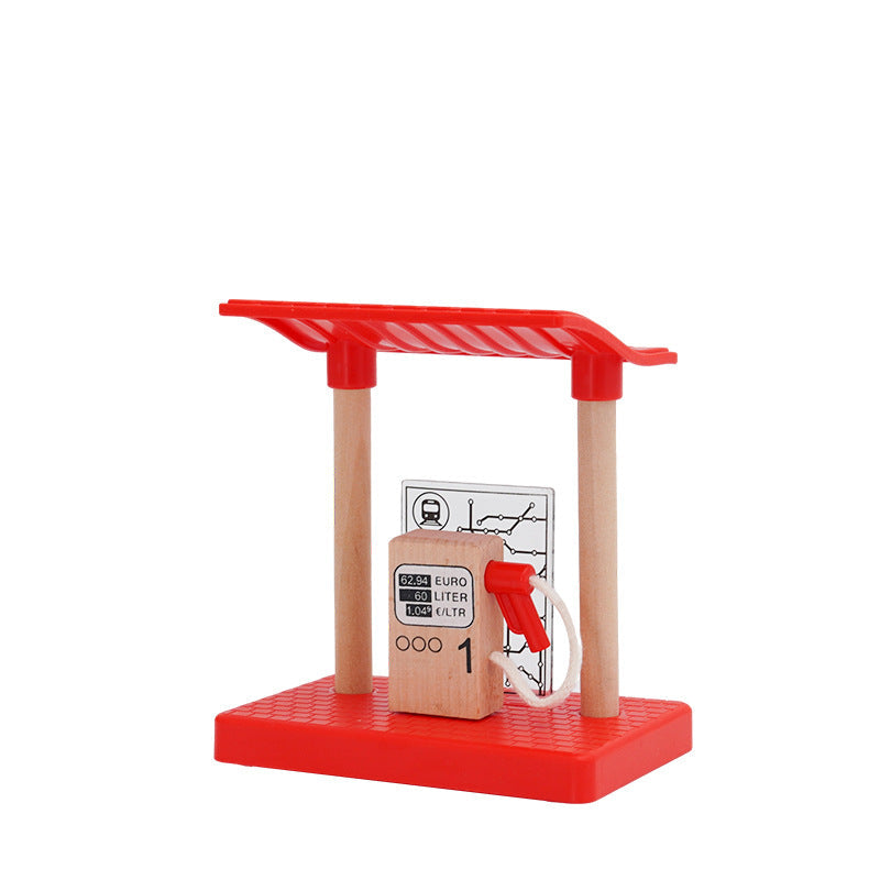 Tankstelle, Mit Zapfsäule und beweglichem Schlauch