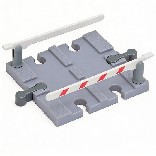 Magic Bahn Kreuzung mit Doppel-Schranken für zwei Fahrspuren Holzeisenbahn