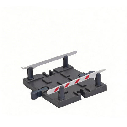 Magic Bahn Kreuzung mit Doppel-Schranken Holzeisenbahn Bahnübergang