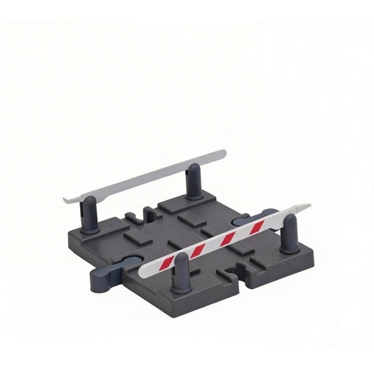 Magic Bahn Kreuzung mit Doppel-Schranken Holzeisenbahn Bahnübergang