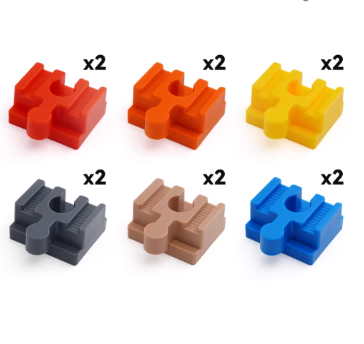 Gerade DUPLO Adapter für Holzeisenbahn im 12er Set, stabile Verbindung zwischen Holzschiene und DUPLO Steinen