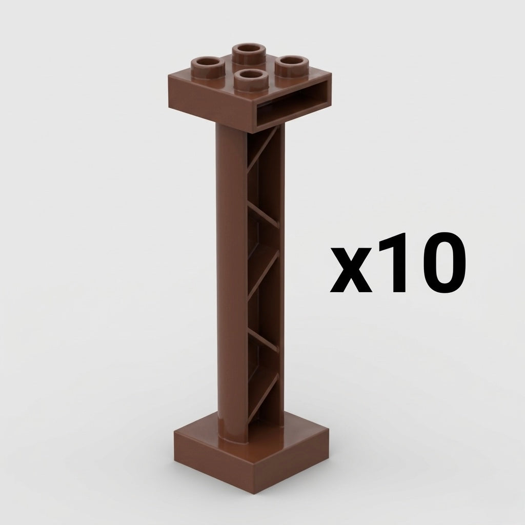 DUPLO kompatible Stützen für Holzeisenbahn Brücken und erhöhte Strecken im 10er Set