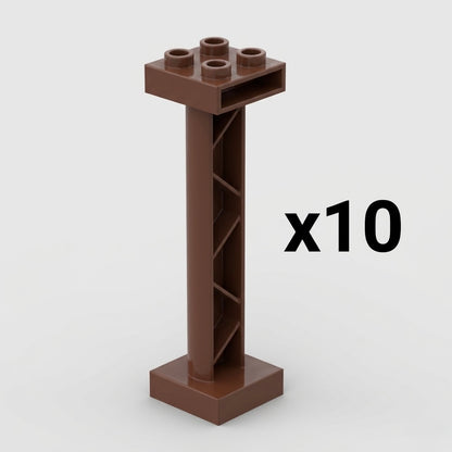 DUPLO kompatible Stützen für Holzeisenbahn Brücken und erhöhte Strecken im 10er Set