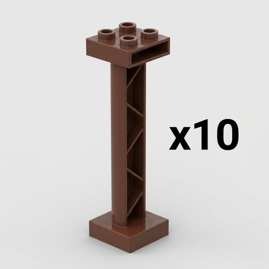 DUPLO kompatible Stützen für Holzeisenbahn Brücken und erhöhte Strecken im 10er Set