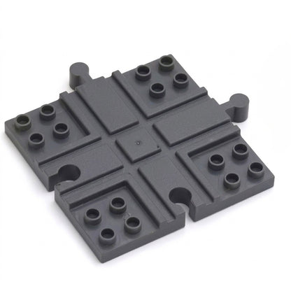 4 Wege Kreuzung für Holzeisenbahn, kompatibel mit DUPLO für flexible und kreative Strecken