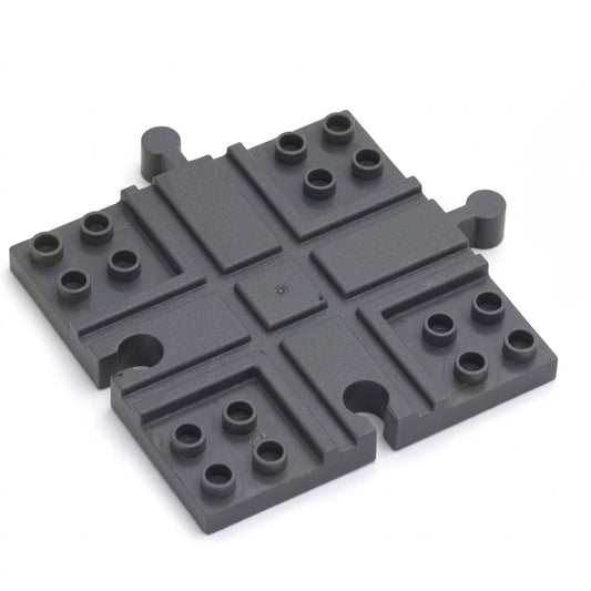 4 Wege Kreuzung für Holzeisenbahn, kompatibel mit DUPLO für flexible und kreative Strecken