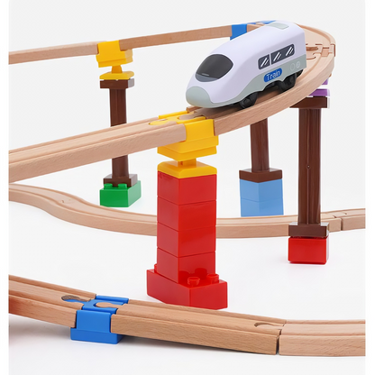 Stabile Pfeiler für Holzeisenbahn aus Kunststoff, kompatibel mit DUPLO zur Unterstützung von Brücken und Höhen