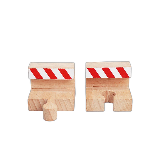 Holzeisenbahn Prellbock 2er Set aus Holz aus Buchenholz für Holzeisenbahnen – Magic Bahn