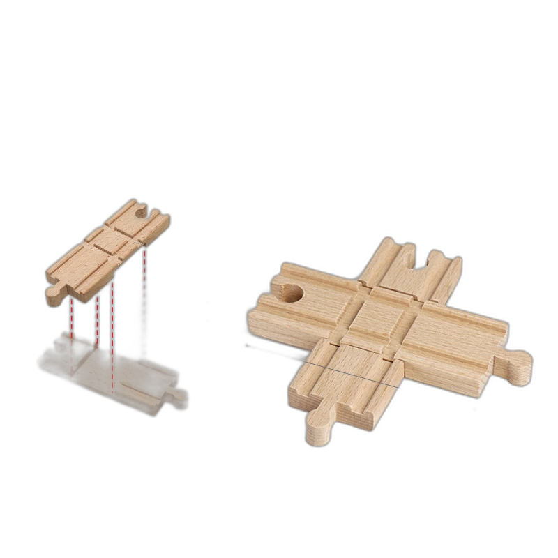 Kreuzungsschiene für Holzeisenbahn aus Buchenholz für Holzeisenbahnen – Magic Bahn