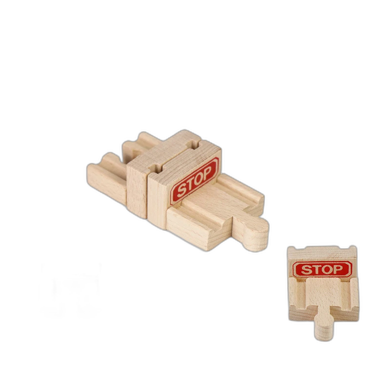 Stopper-Set AB (2 Stück) für Holzeisenbahn aus Buchenholz für Holzeisenbahnen – Magic Bahn